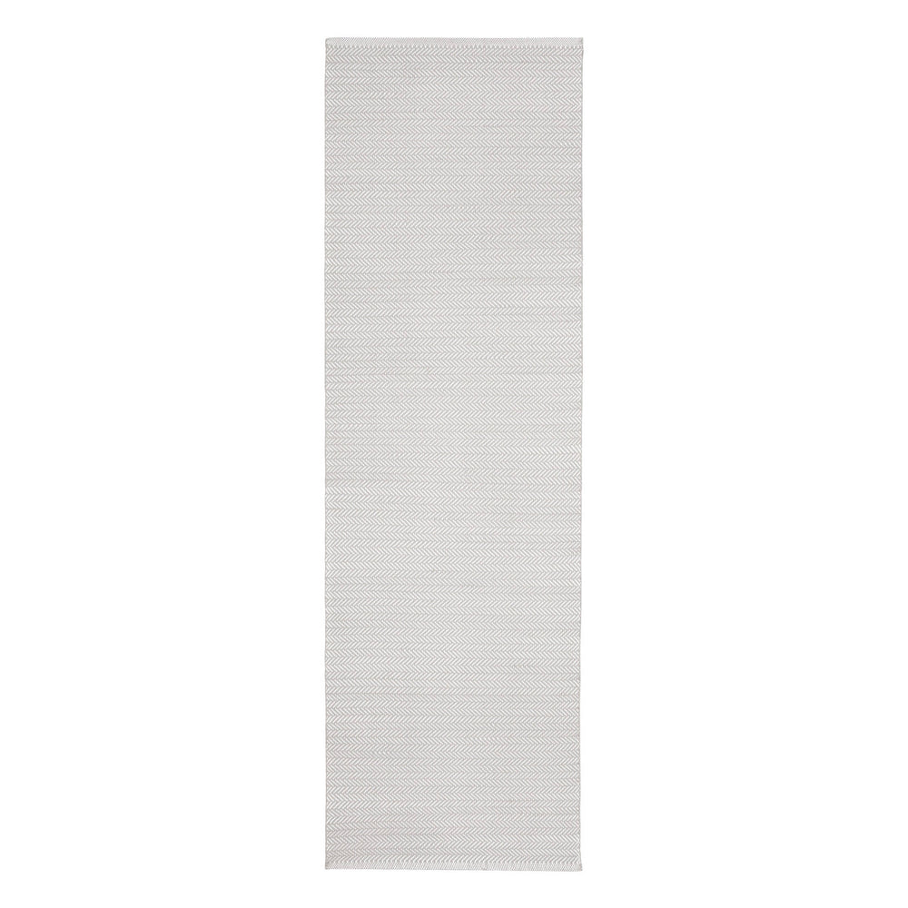 Herringbone Handwoven Indoor/Outdoor Rug | Pearl Grey/White