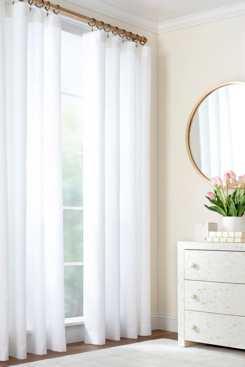 Lush Linen Curtain Panel | White