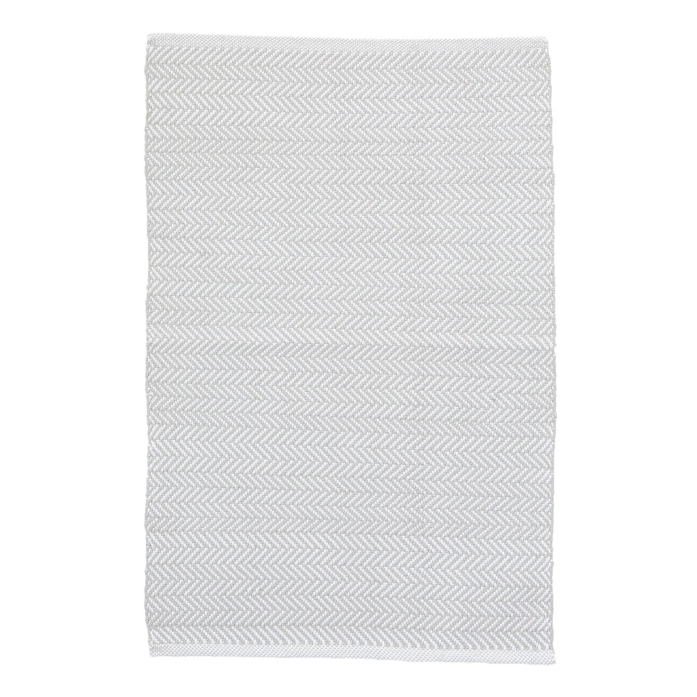 Herringbone Handwoven Indoor/Outdoor Rug | Pearl Grey/White