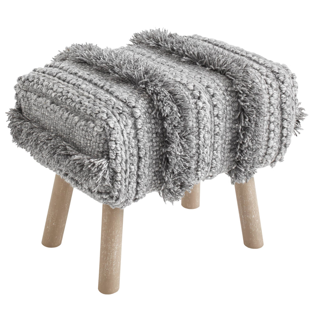 Zhara Stripe Mini Ottoman | Grey