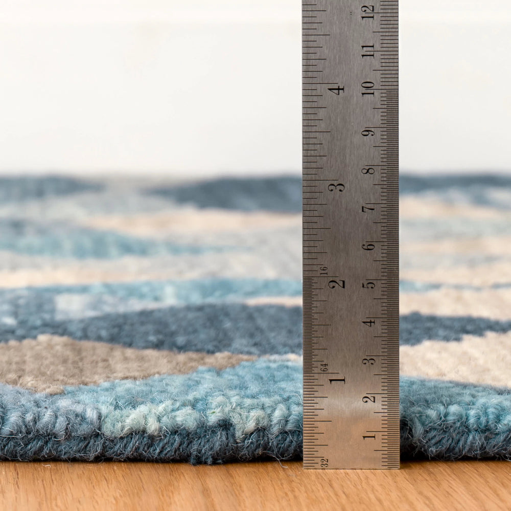 Deer Leap Hand Hooked Wool Rug | Blue