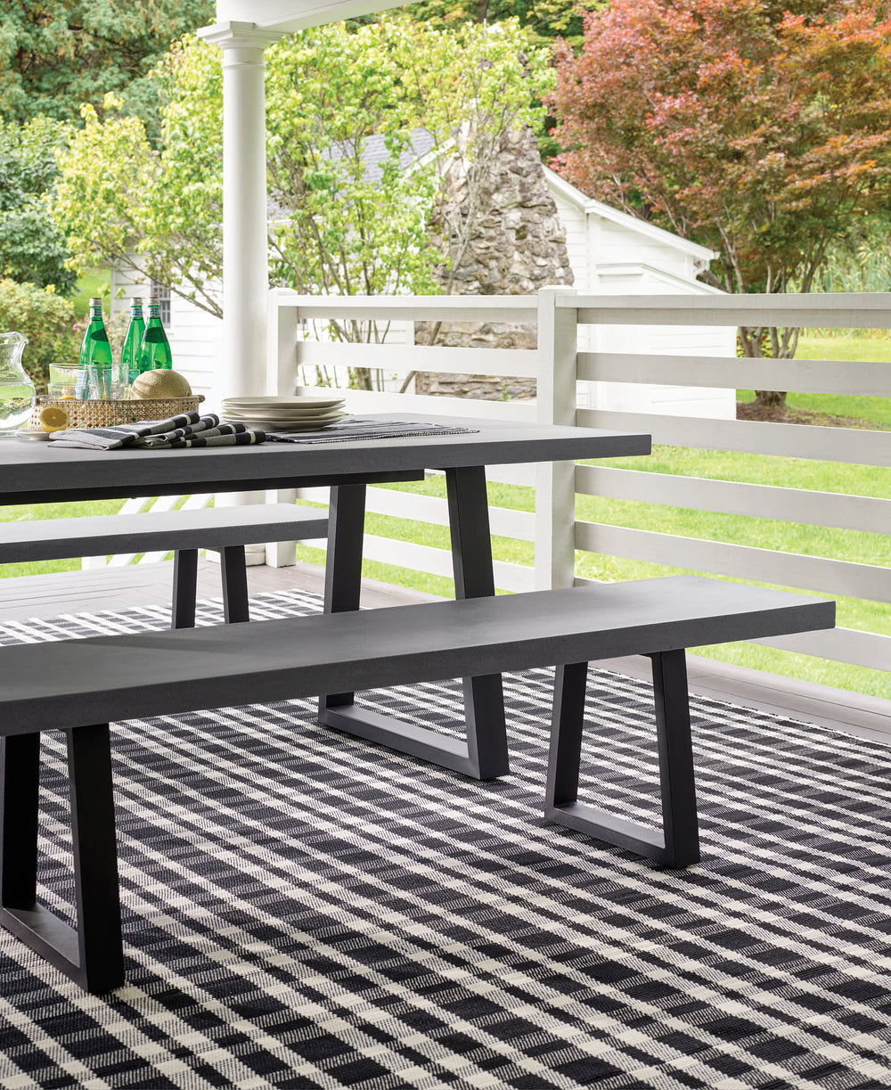 Tattersall Handwoven Indoor/Outdoor Rug | Black
