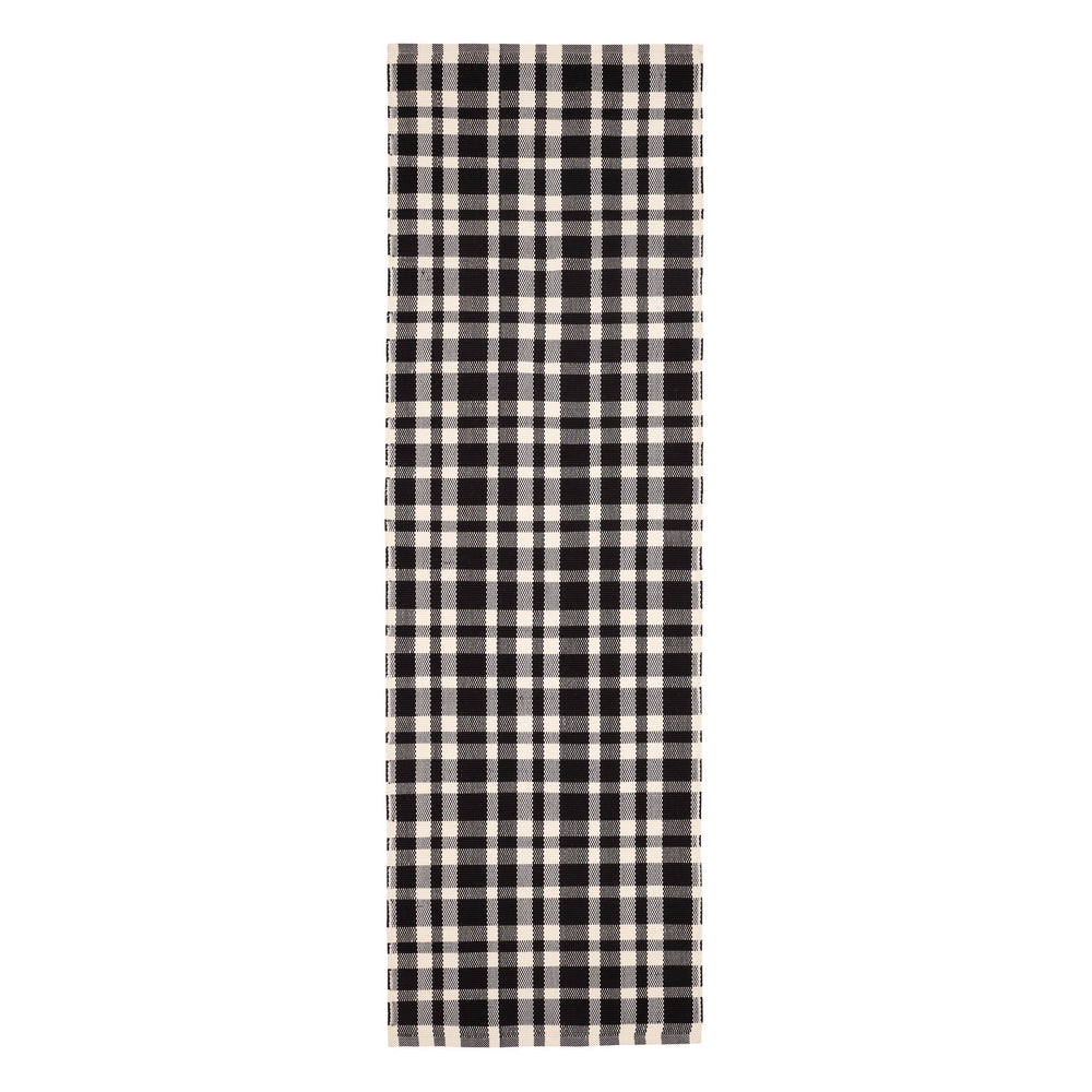 Tattersall Handwoven Indoor/Outdoor Rug | Black