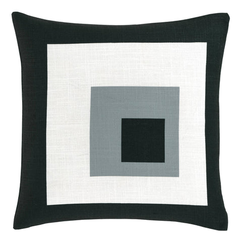 Boxes Indoor/Outdoor Decorative Pillow Cover | Black