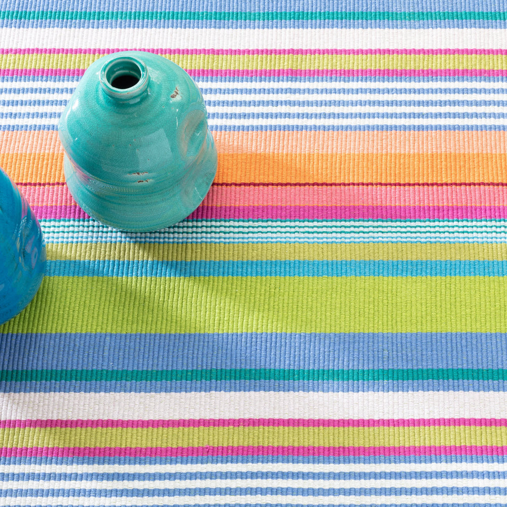 Mellie Stripe Handwoven Cotton Rug | Multi