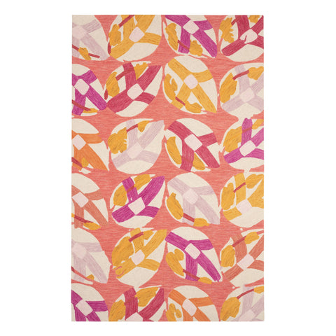 Lily Pad Hand Micro Hooked Wool Rug | Pink