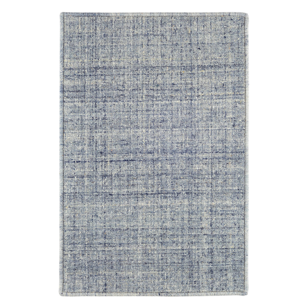 Harris Hand Micro Hooked Wool Custom Rug | Blue/Ivory