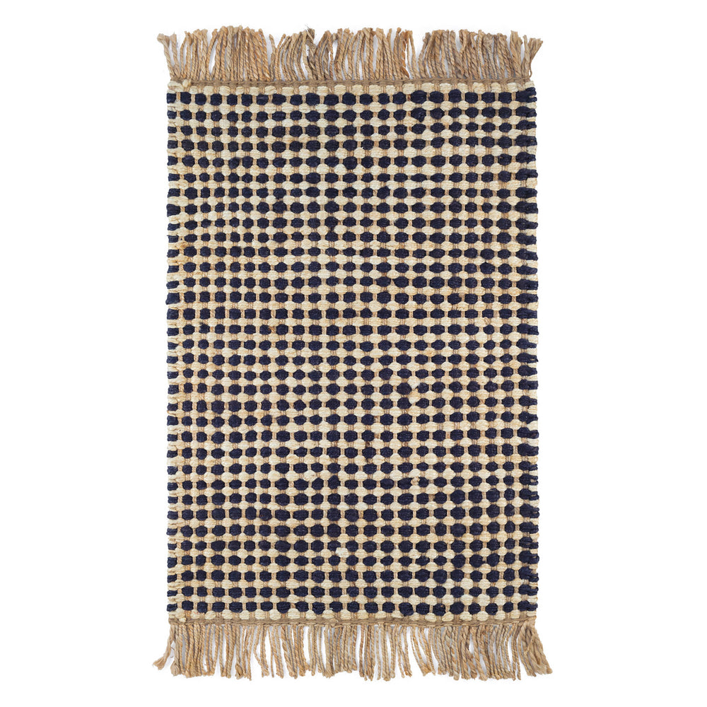 Kuba Handwoven Jute Rug | Black