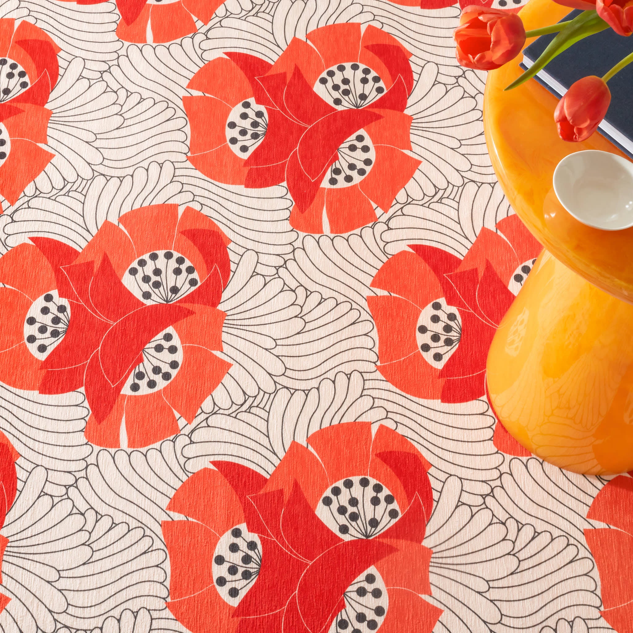 Popy Rugi Japanese Poppy Machine Washable Rug | Multi – Annie Selke - Annie Selke