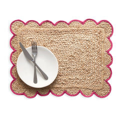 Libby Scallop Placemat Set of 4 | Fuchsia