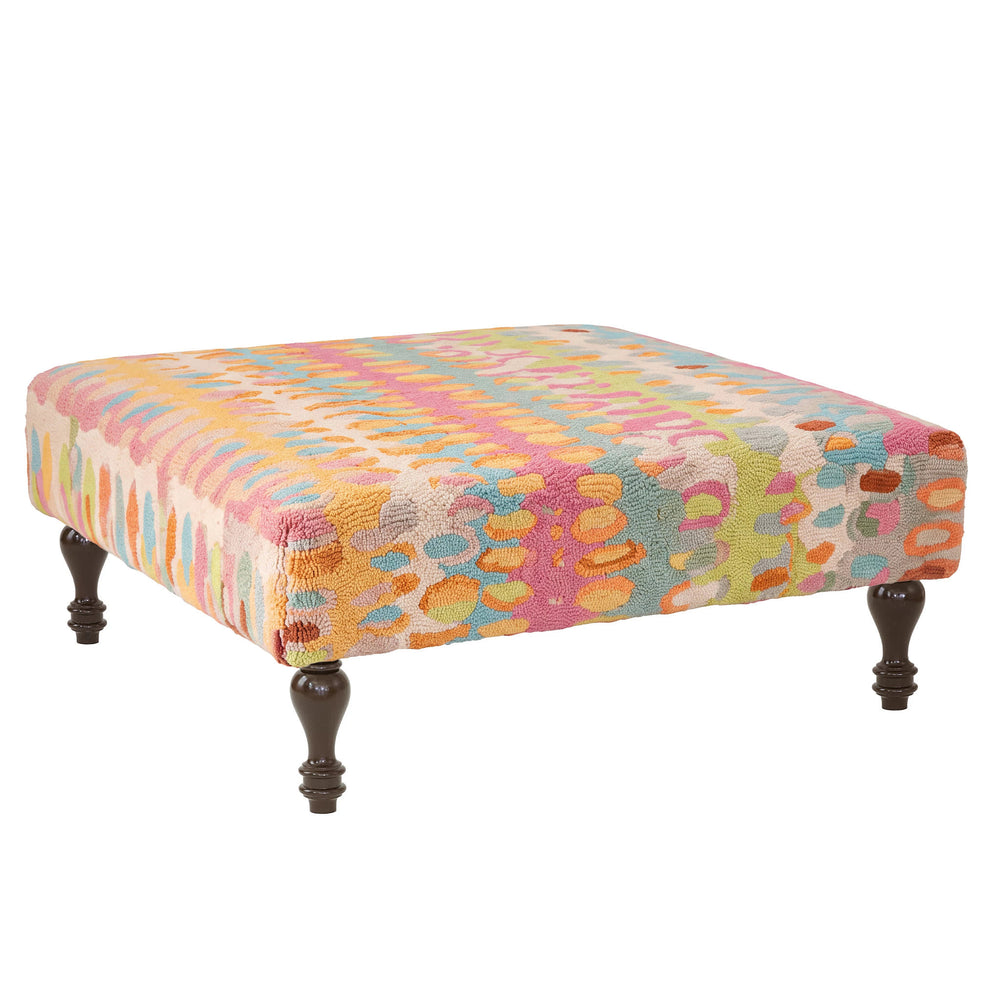 Paint Chip Rug Ottoman | Confetti