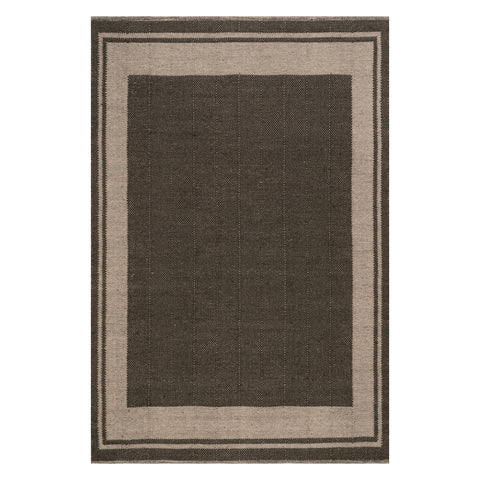 Canon Bordered Wool Rug by Nate Berkus | Charcoal