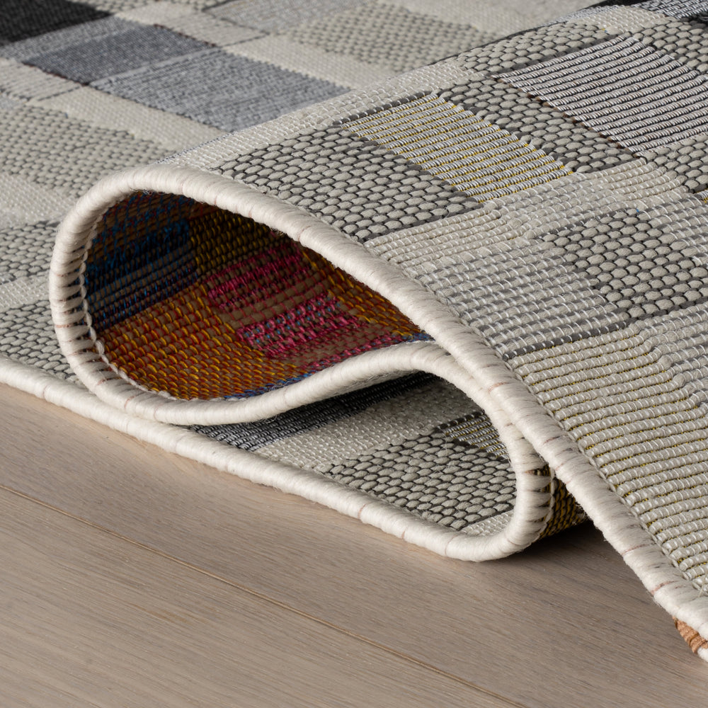 Mesael Modern Plaid Indoor Rug | Blue