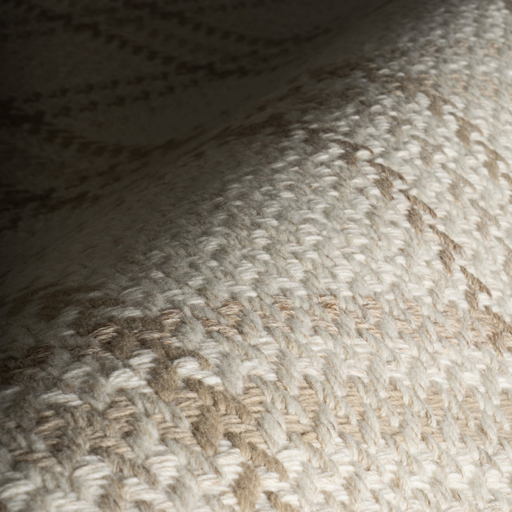 Rhona Plaid Woven Wool Custom Rug | Beige
