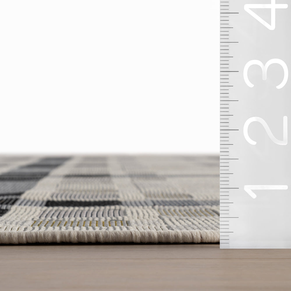 Mesael Modern Plaid Indoor Rug | Blue