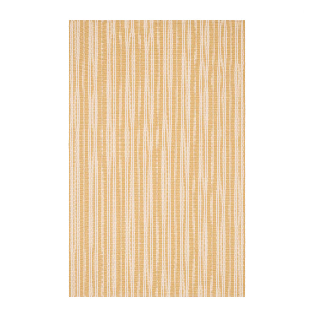 Ticking Stripe Handwoven Indoor/Outdoor Rug | Gold/Ivory