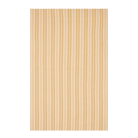 Ticking Stripe Handwoven Indoor/Outdoor Rug | Gold/Ivory