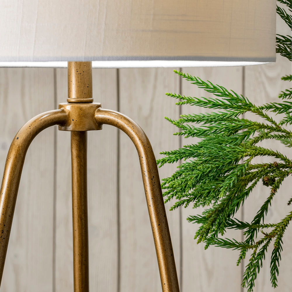 26-inch Metal Industrial Tripod Table Lamp | Brass