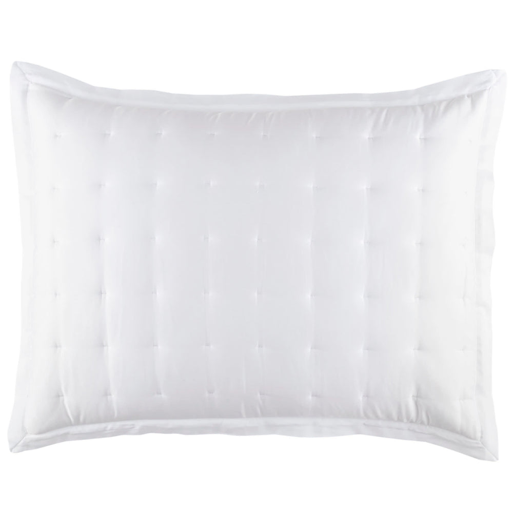 Silken Solid Puff Sham | White