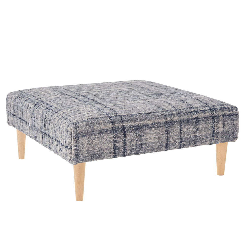 Harris Rug Ottoman | Blue/Ivory