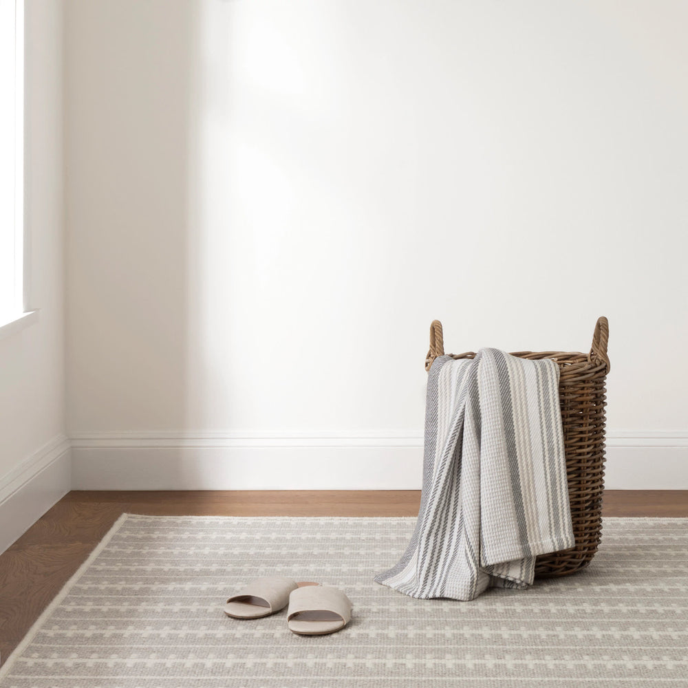 Tailor Stripe Woven Wool Custom Rug | Platinum