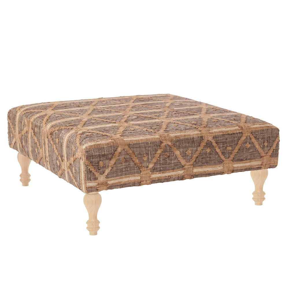 Rumi Rug Ottoman | Brown