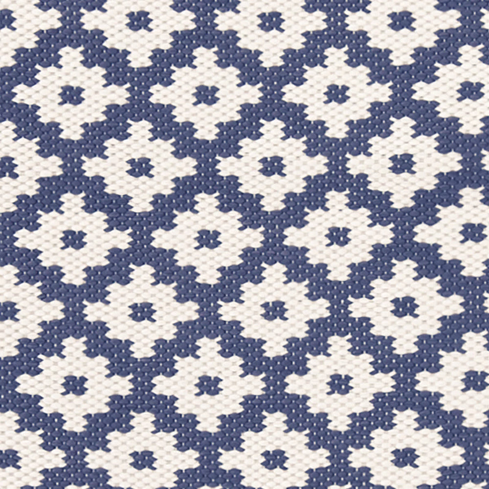 Samode Handwoven Indoor/Outdoor Rug Swatch | Denim/Ivory
