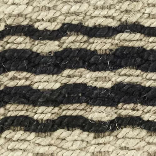 Jute Ticking Handwoven Rug Swatch | Black