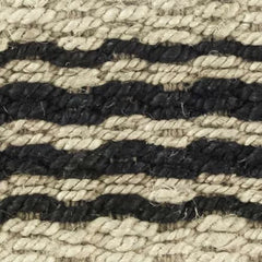 Jute Ticking Handwoven Jute Rug Swatch | Black