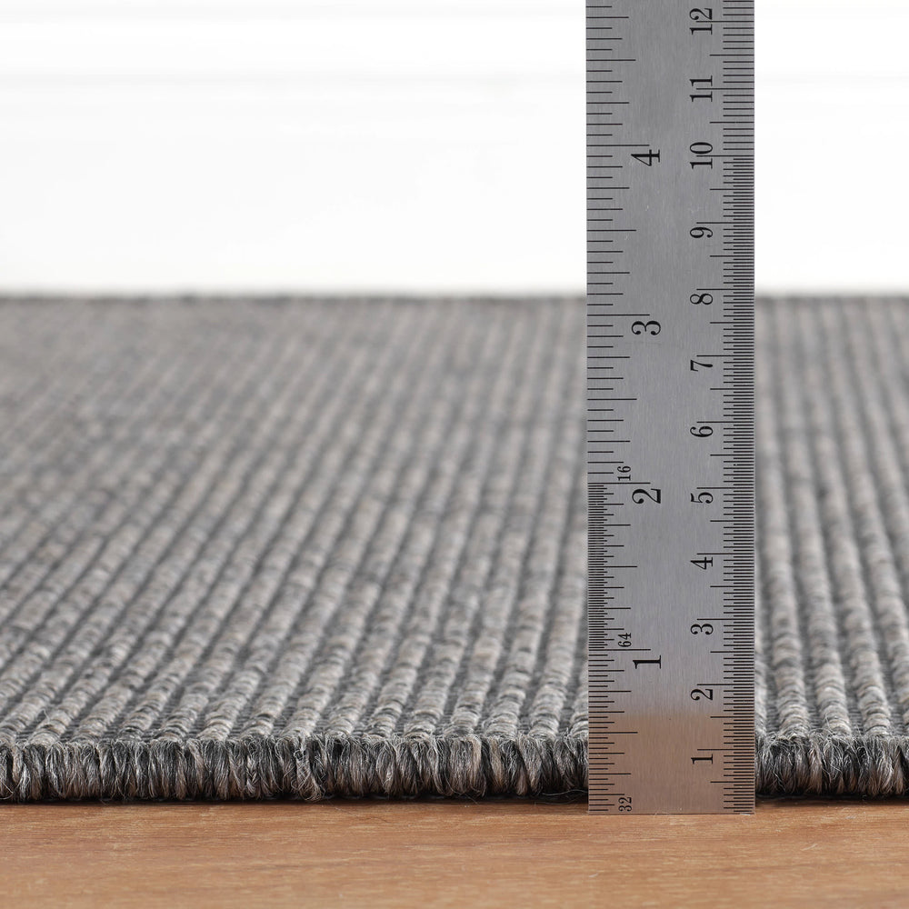 Russell Woven Indoor/Outdoor Custom Rug | Charcoal