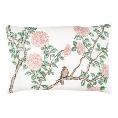 Jolie Embroidered Decorative Pillow Cover | White
