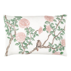 Jolie Embroidered Decorative Pillow Cover | White