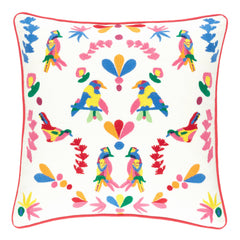 Bird is the Word Embroidered Decorative Pillow Cover | Multi