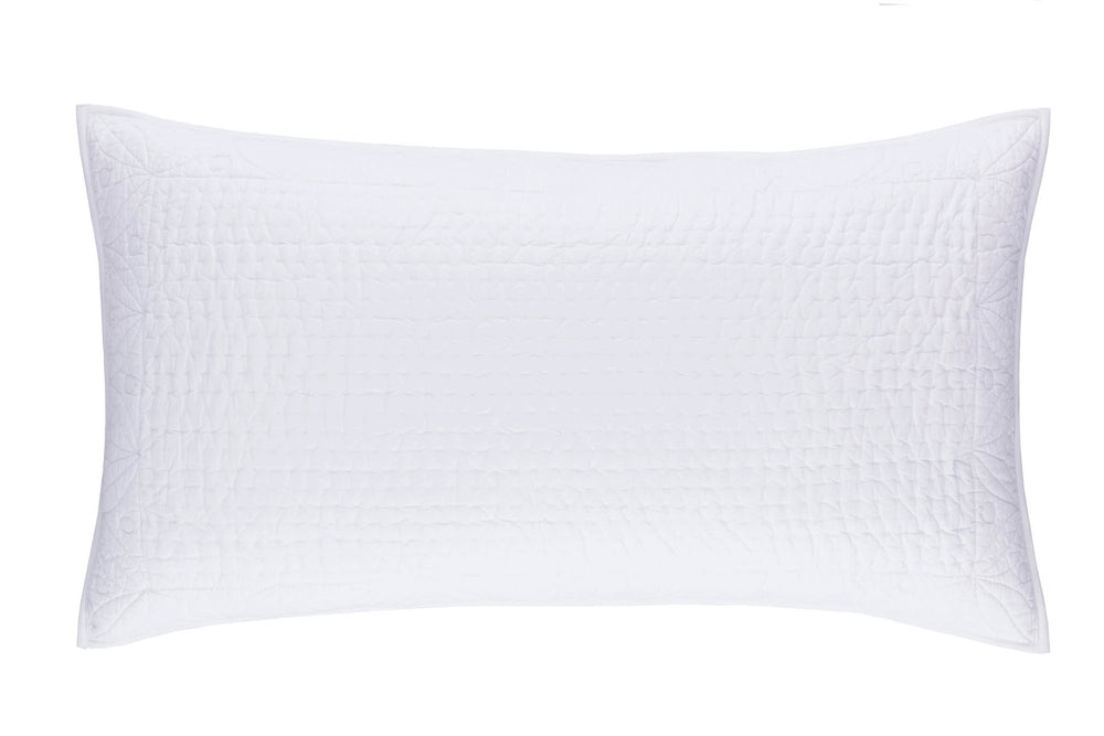Tea & Toast Quilted Sham | White
