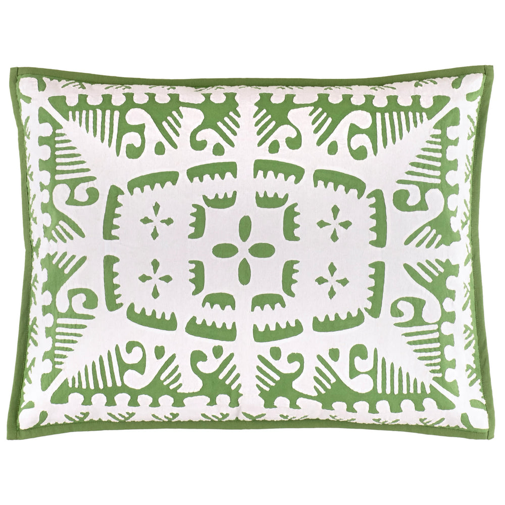 Knight Wood Cutwork Sham | Olive