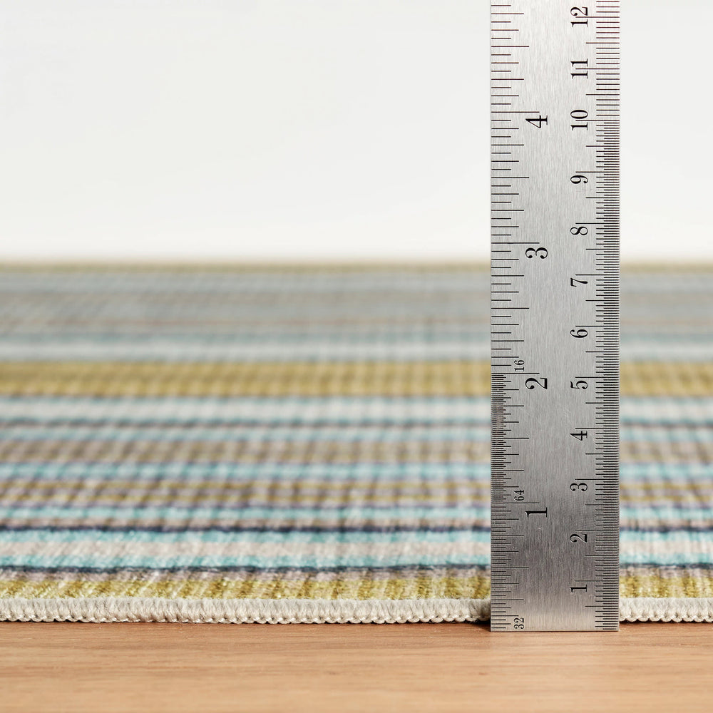 Treehouse Stripe Machine Washable Rug | Green