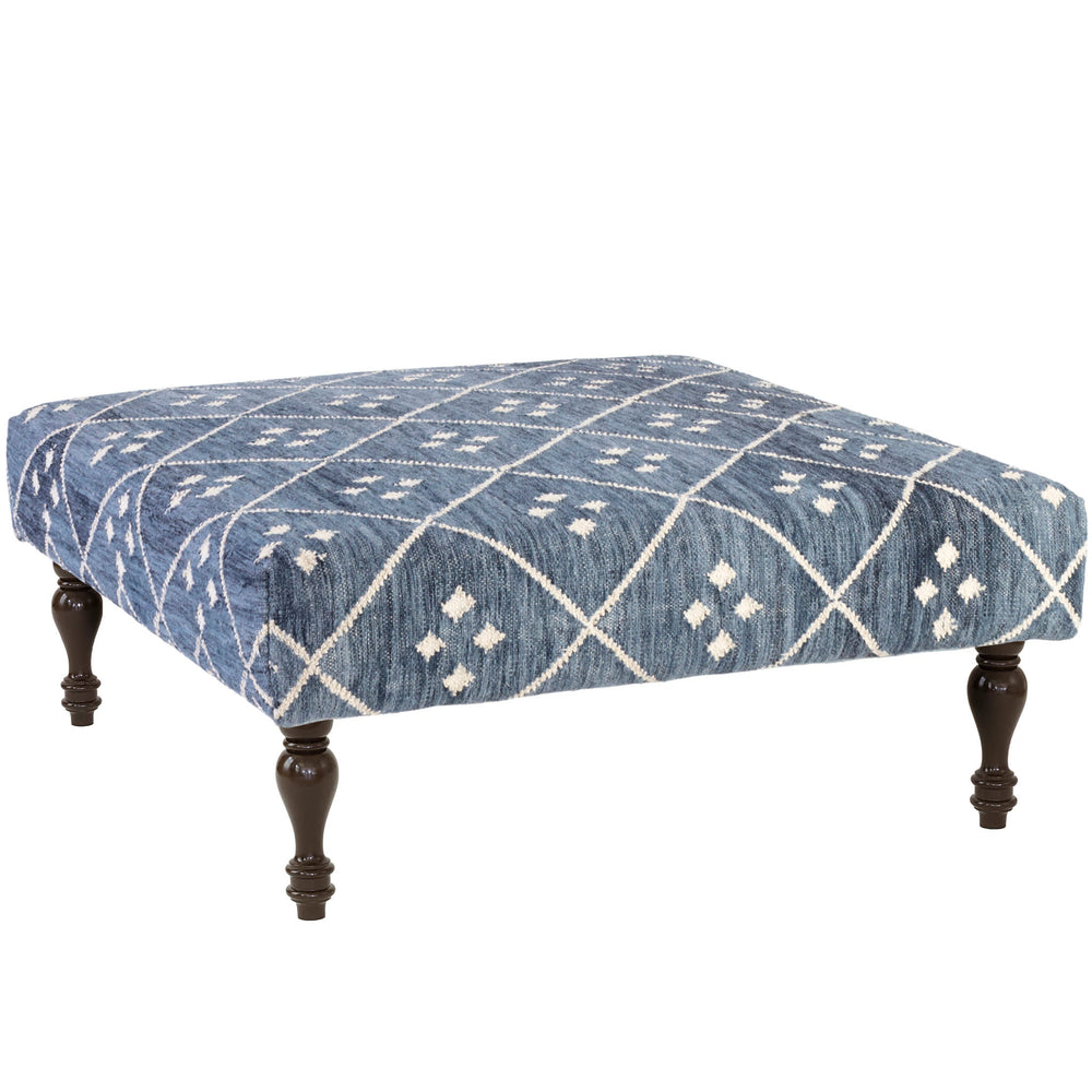 Kota Indigo Custom Rug Ottoman | Indigo
