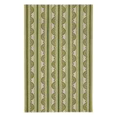 Button Hand Micro Hooked Wool Rug | Olive