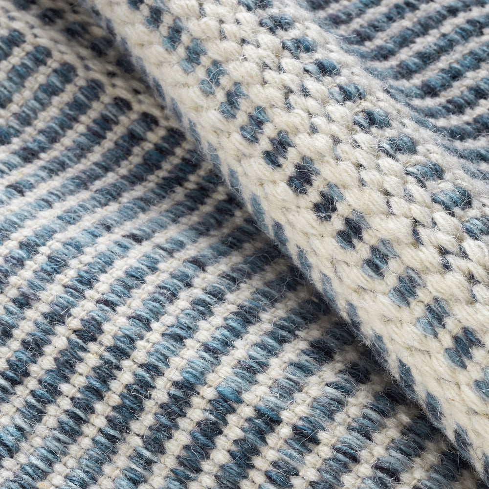 Malta Handwoven Wool Rug | Blue