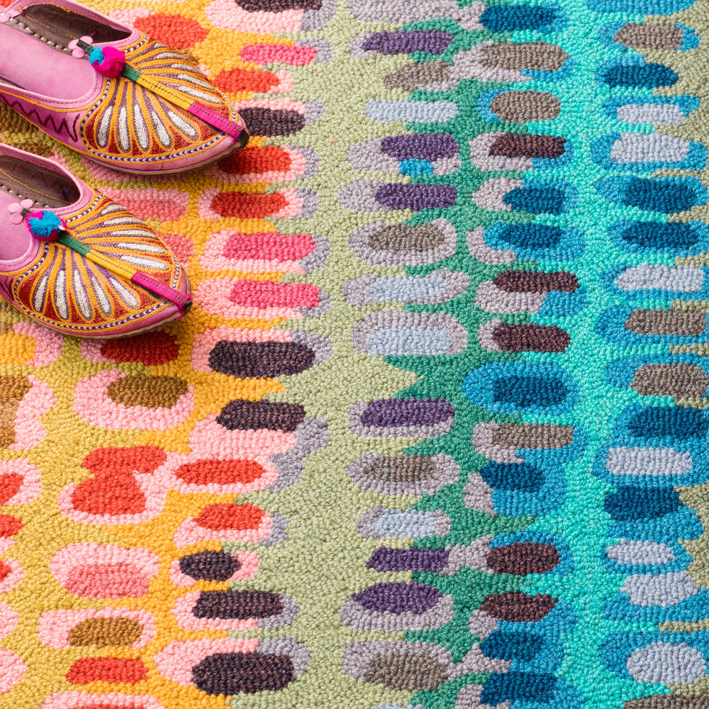 Paint Chip Hand Micro Hooked Wool Rug | Multi