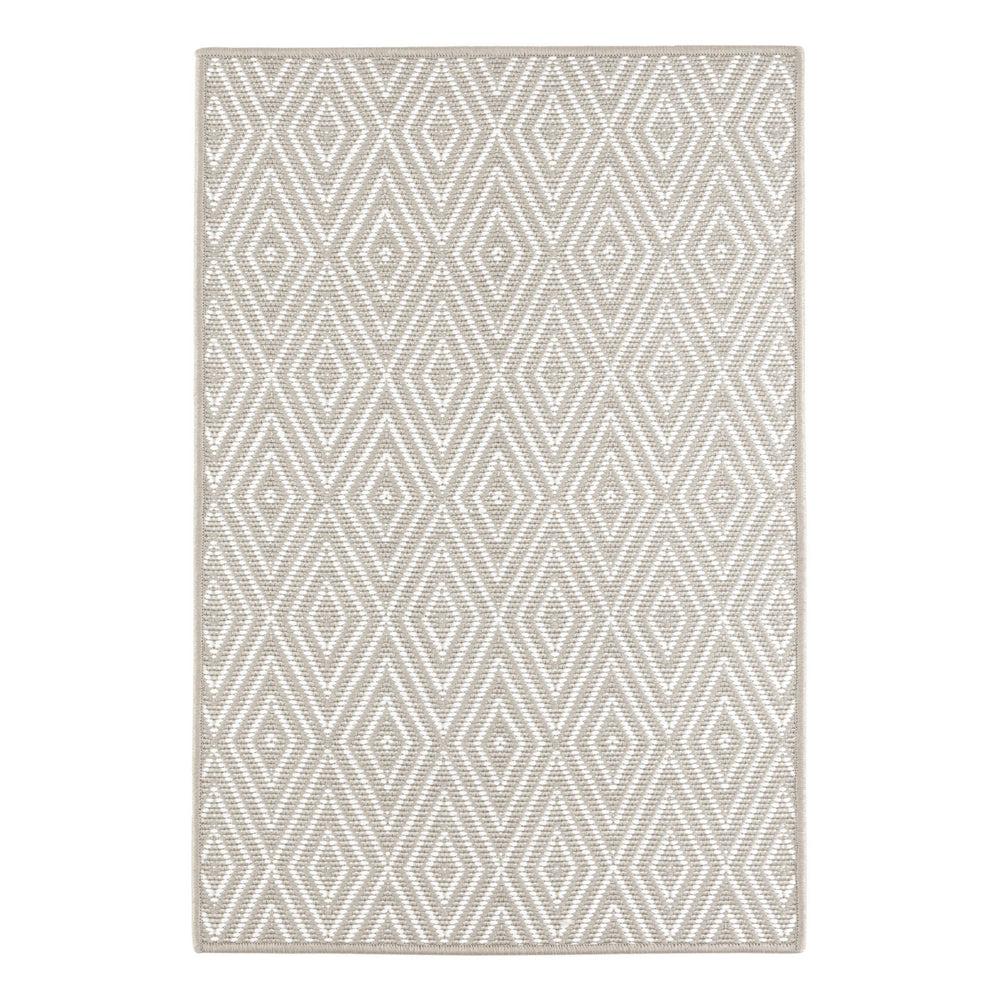 Diamond Handwoven Indoor/Outdoor Rug | Platinum/White