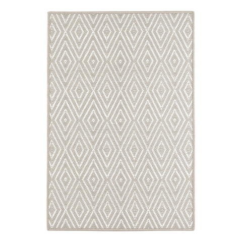 Diamond Handwoven Indoor/Outdoor Custom Rug | Platinum/White