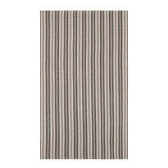 Ticking Stripe Handwoven Indoor/Outdoor Rug | Grey/Ivory