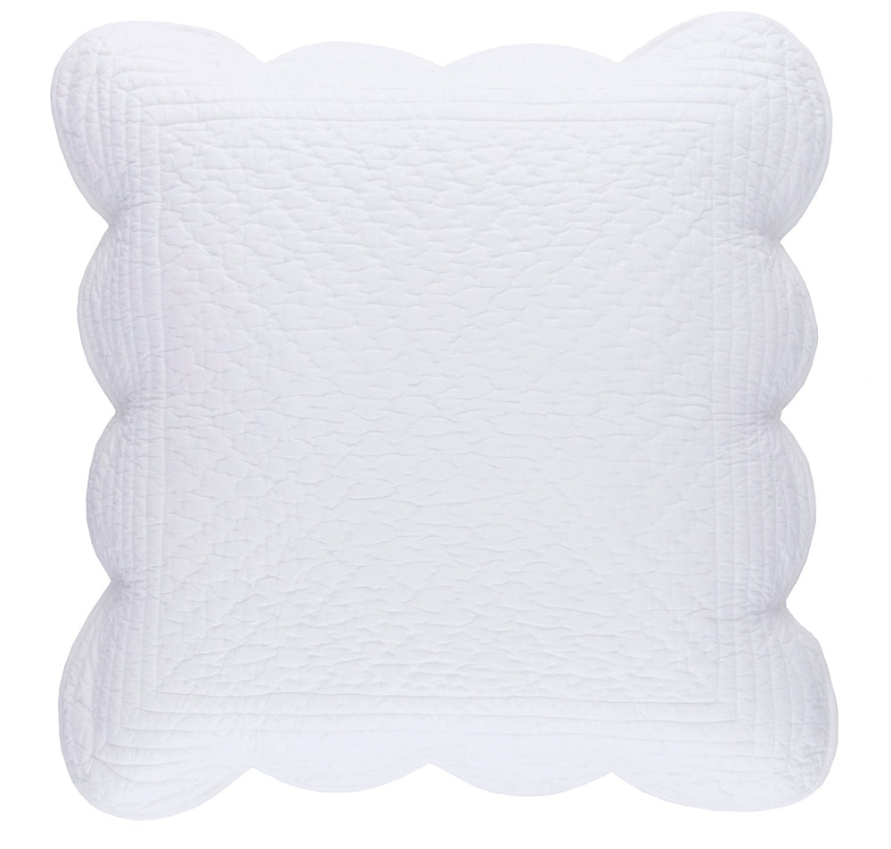 Power Shake Scallop Quilted Sham | White