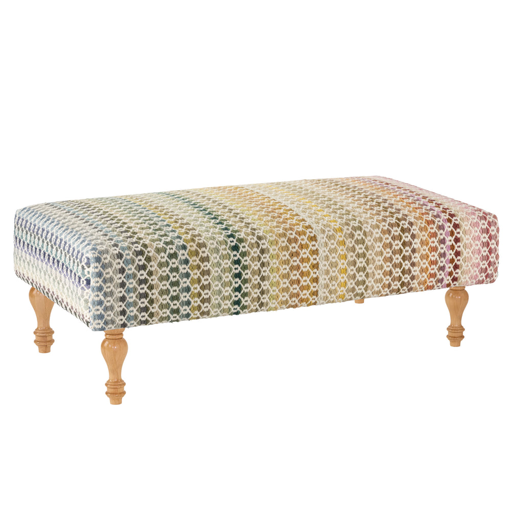 Poppy Multi Custom Rug Ottoman | Multi