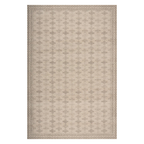 Zayna Traditional Bordered Washable Rug | Ivory