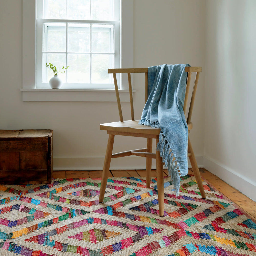 Tetra Chindi Handwoven Jute Rug | Multi