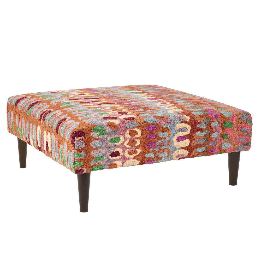 Paint Chip Rug Ottoman | Clay