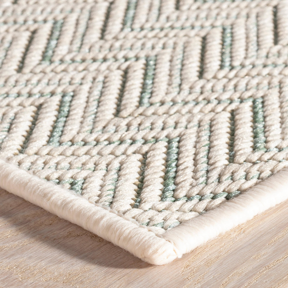 Happy Chevron Woven Indoor/Outdoor Custom Rug | Seaglass
