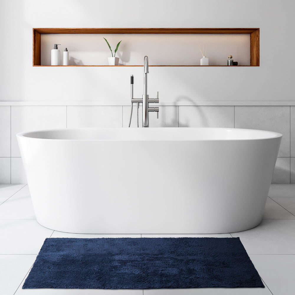 Reversible Solid Bath Rug | Navy